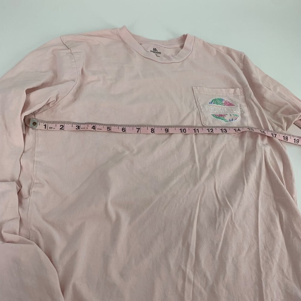 * Virginia Tech Long Sleeve Graphic Tee Pink Floral Palm Tree Size Medium - Picture 6 of 6